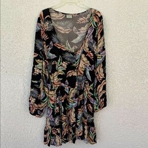 Hurley Floral Long Sleeve soft  Dress size L